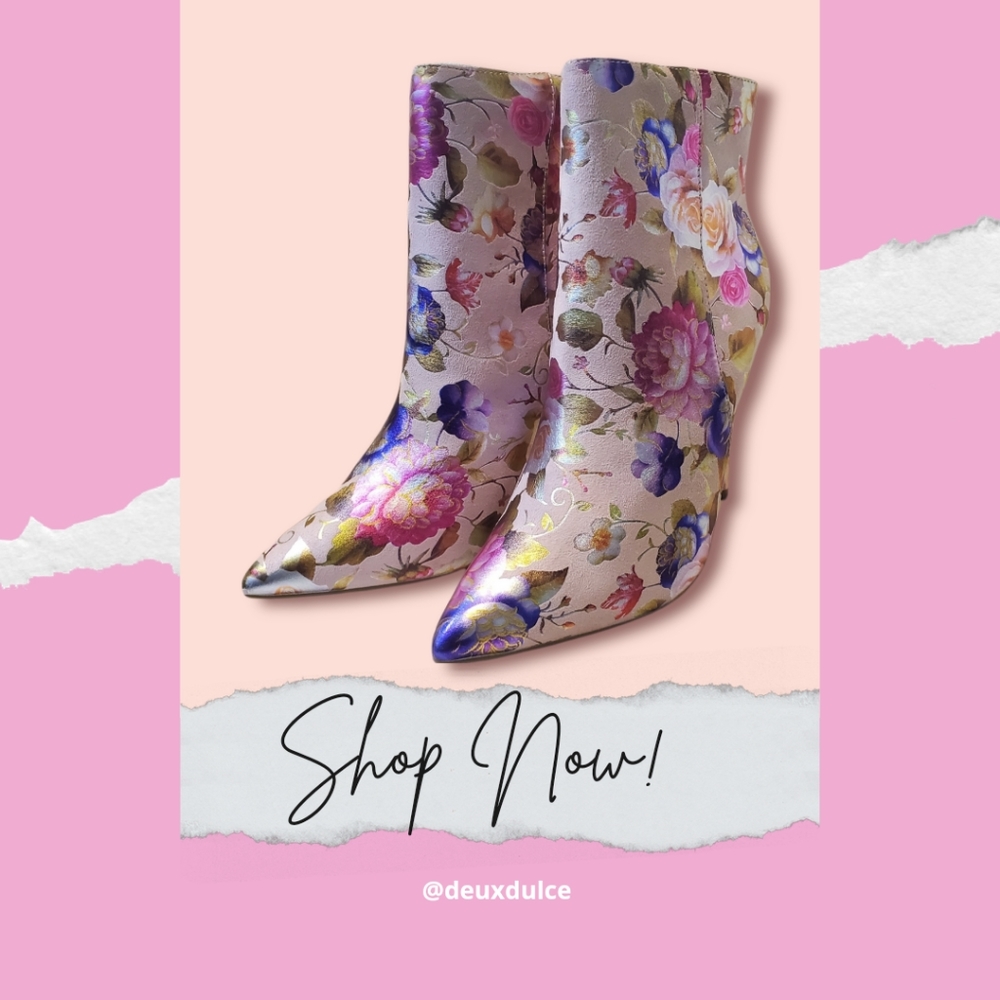 🎉⭐HOST PICK⭐🎉 Beautiful Blush Foil Flower Booties